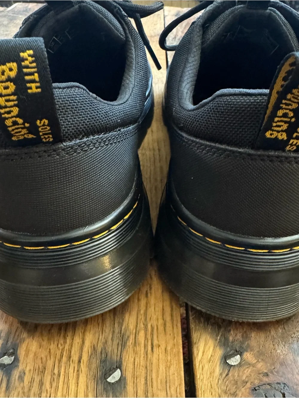 Dr. Martens Reeder Black Low-Top Oxford with Yellow Stitching